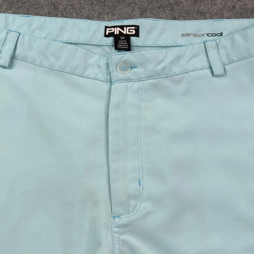 PING Mens Golf Shorts 36 Light Blue SensorCool Performance Breathable Active